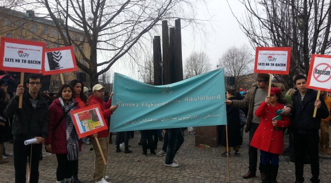 گزارش تصویری از شرکت فعالین فدراسیون در تظاهرات ضد راسیستی ۹ مارس در گوتنبرگ